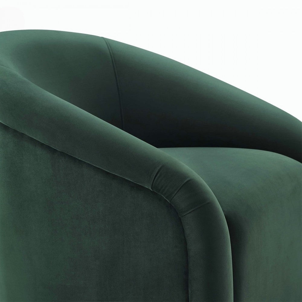 TOV Furniture Boboli Forest Green Velvet Chair + Ottoman Set