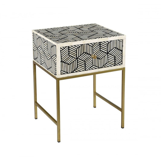 TOV Furniture Bone Inlay Side Table