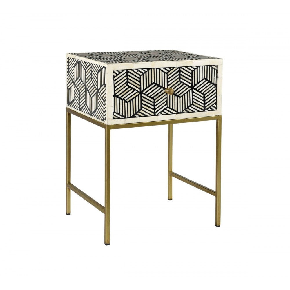 TOV Furniture Bone Inlay Side Table