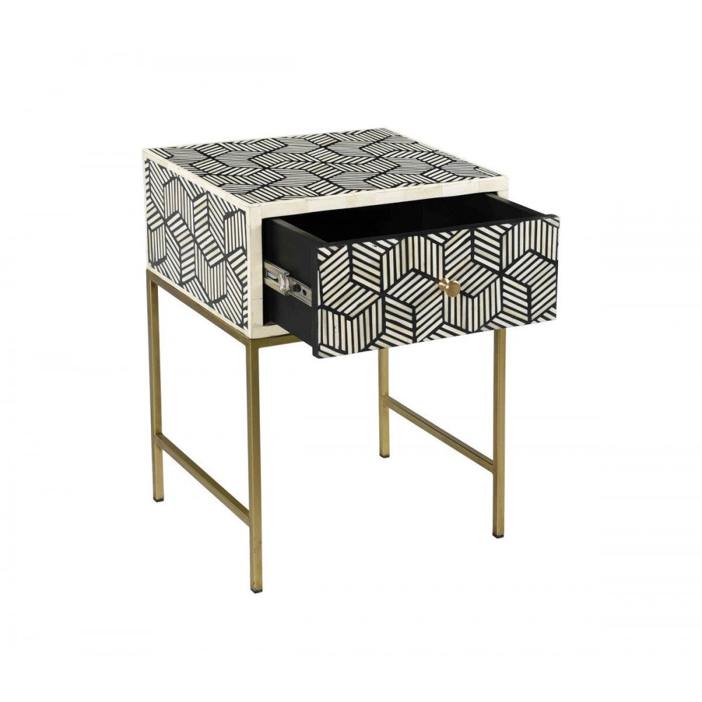 TOV Furniture Bone Inlay Side Table