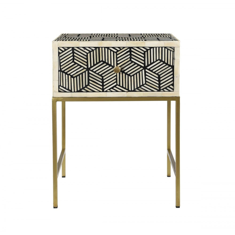 TOV Furniture Bone Inlay Side Table