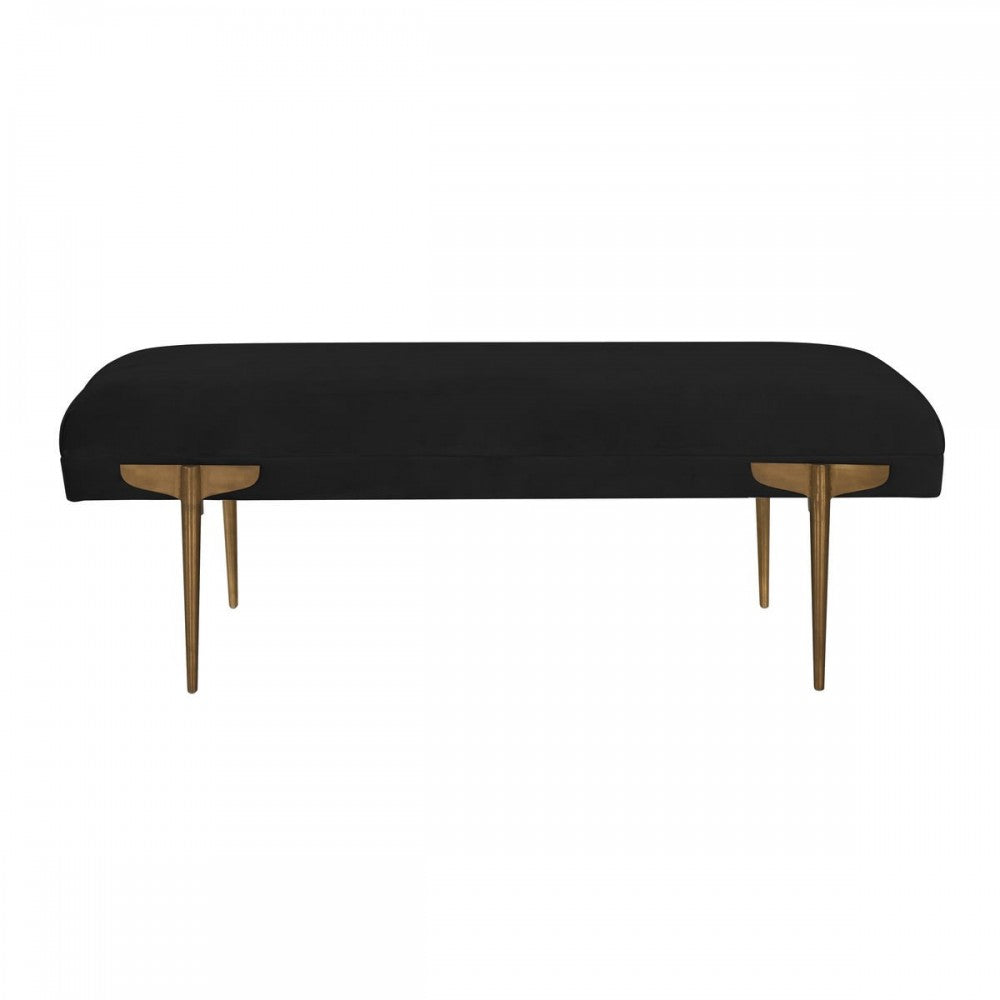 TOV Furniture Brno Black Velvet Bench