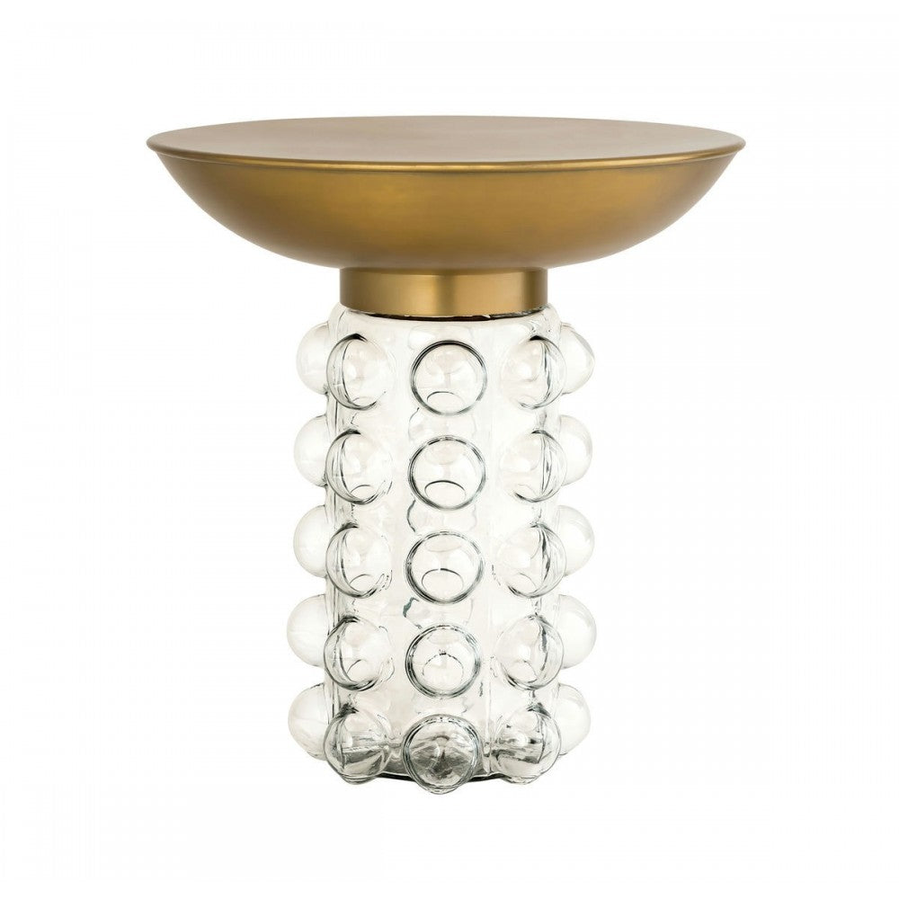 TOV Furniture Bubble Glass/Brass Side Table