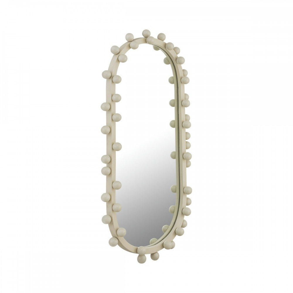 TOV Furniture Bubbles Ivory Oval Wall Mirror