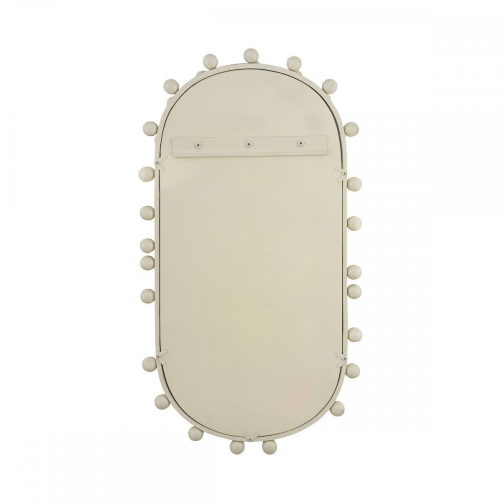 TOV Furniture Bubbles Ivory Oval Wall Mirror