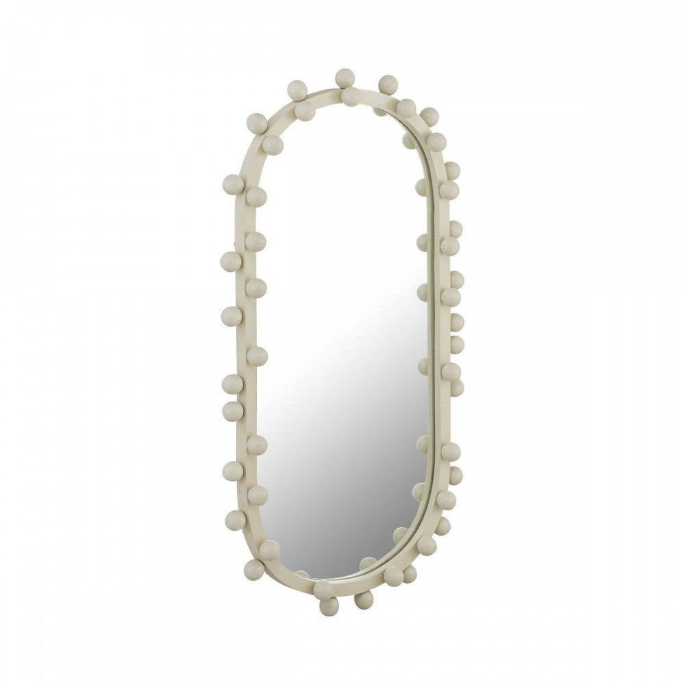TOV Furniture Bubbles Ivory Oval Wall Mirror