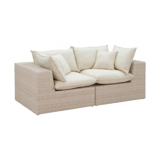 TOV Furniture Cali Natural Wicker Outdoor Modular Loveseat