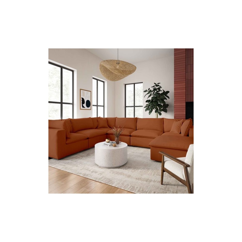 TOV Furniture Cali Rust Modular Large Chaise Sectional
