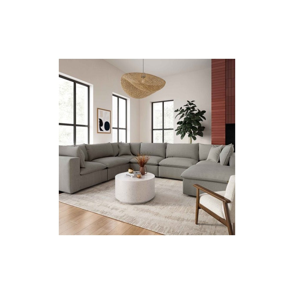 TOV Furniture Cali Slate Modular Large Chaise Sectional