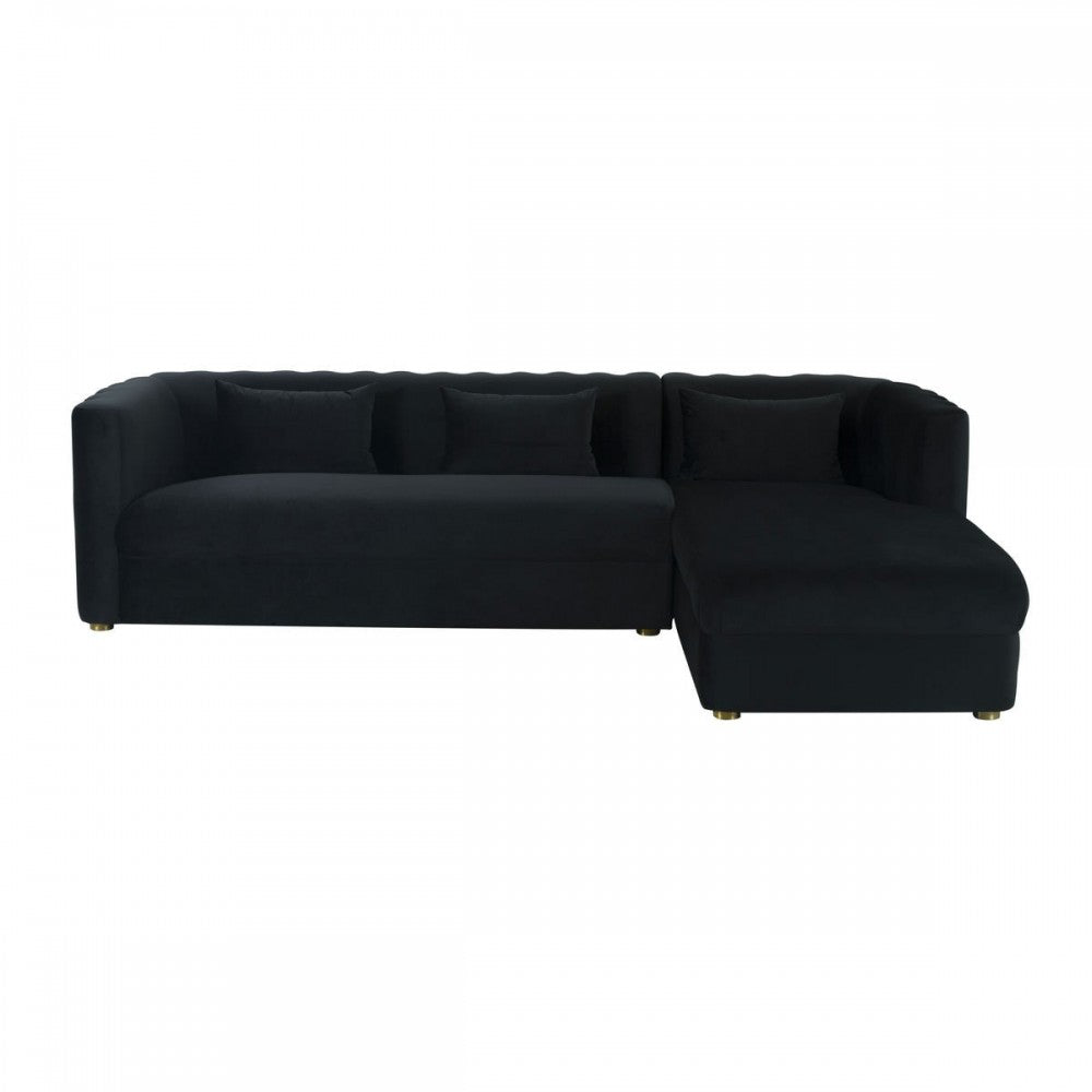 TOV Furniture Callie Black Velvet Sectional - RAF