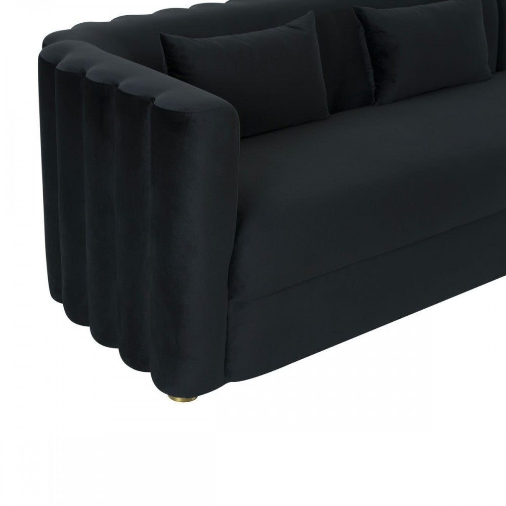 TOV Furniture Callie Black Velvet Sectional - RAF
