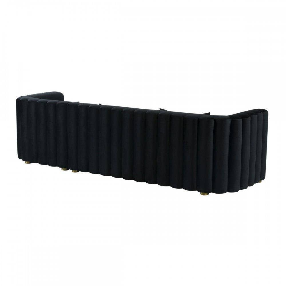TOV Furniture Callie Black Velvet Sectional - RAF