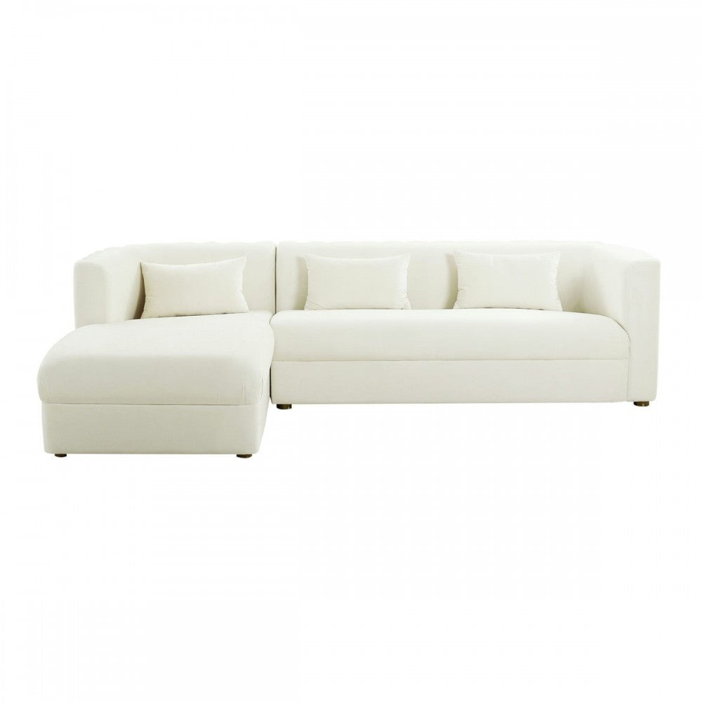 TOV Furniture Callie Cream Velvet Sectional - LAF