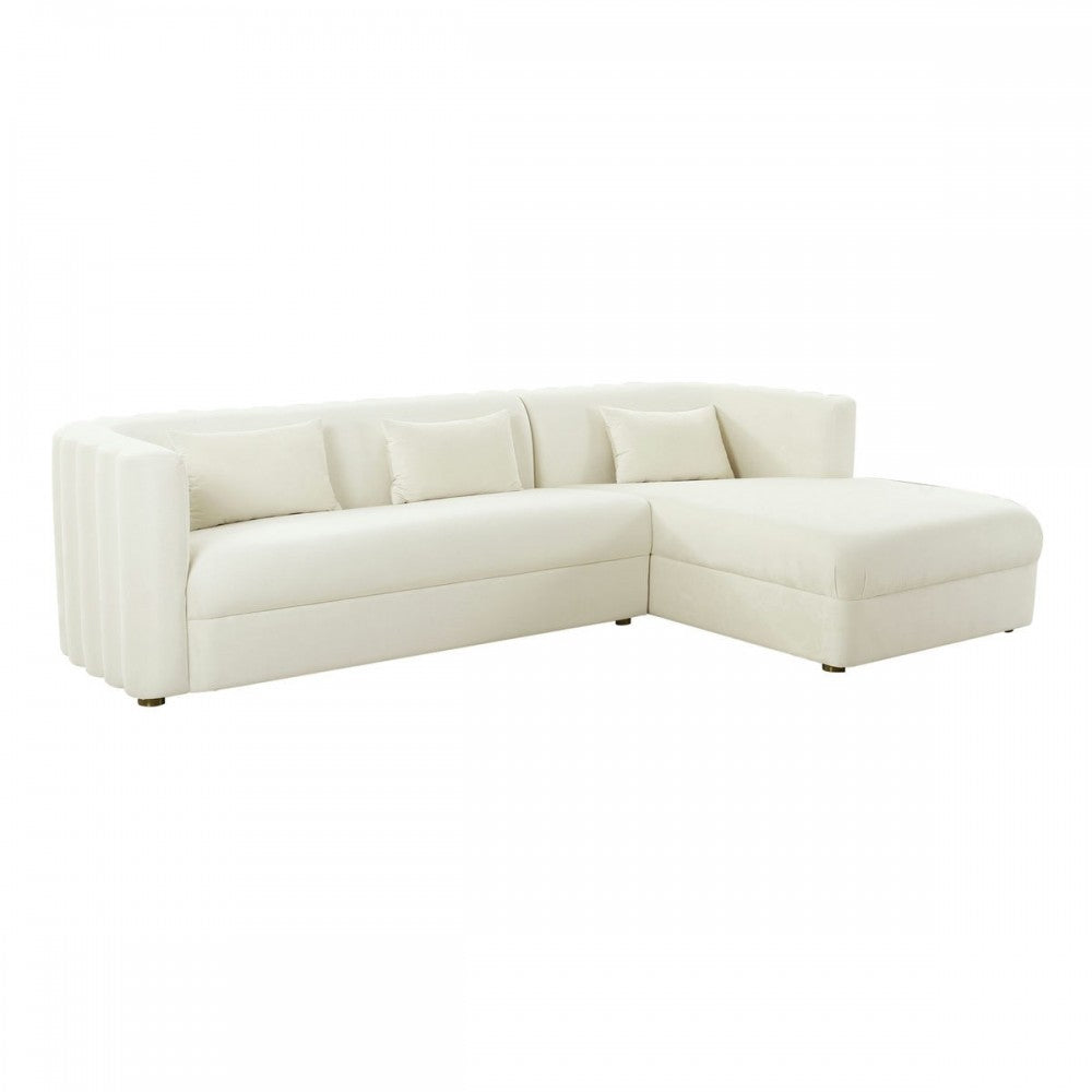TOV Furniture Callie Cream Velvet Sectional - RAF