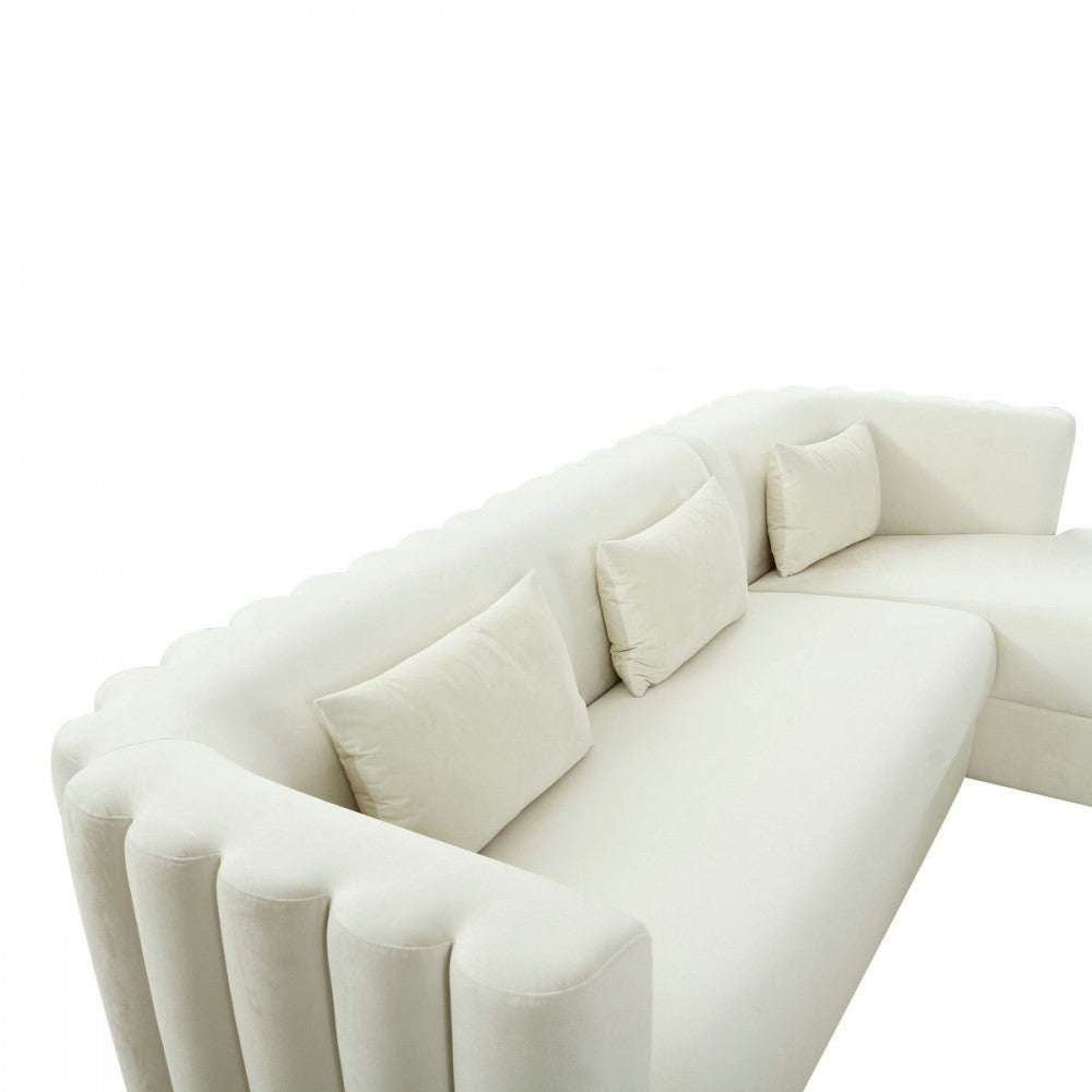 TOV Furniture Callie Cream Velvet Sectional - RAF