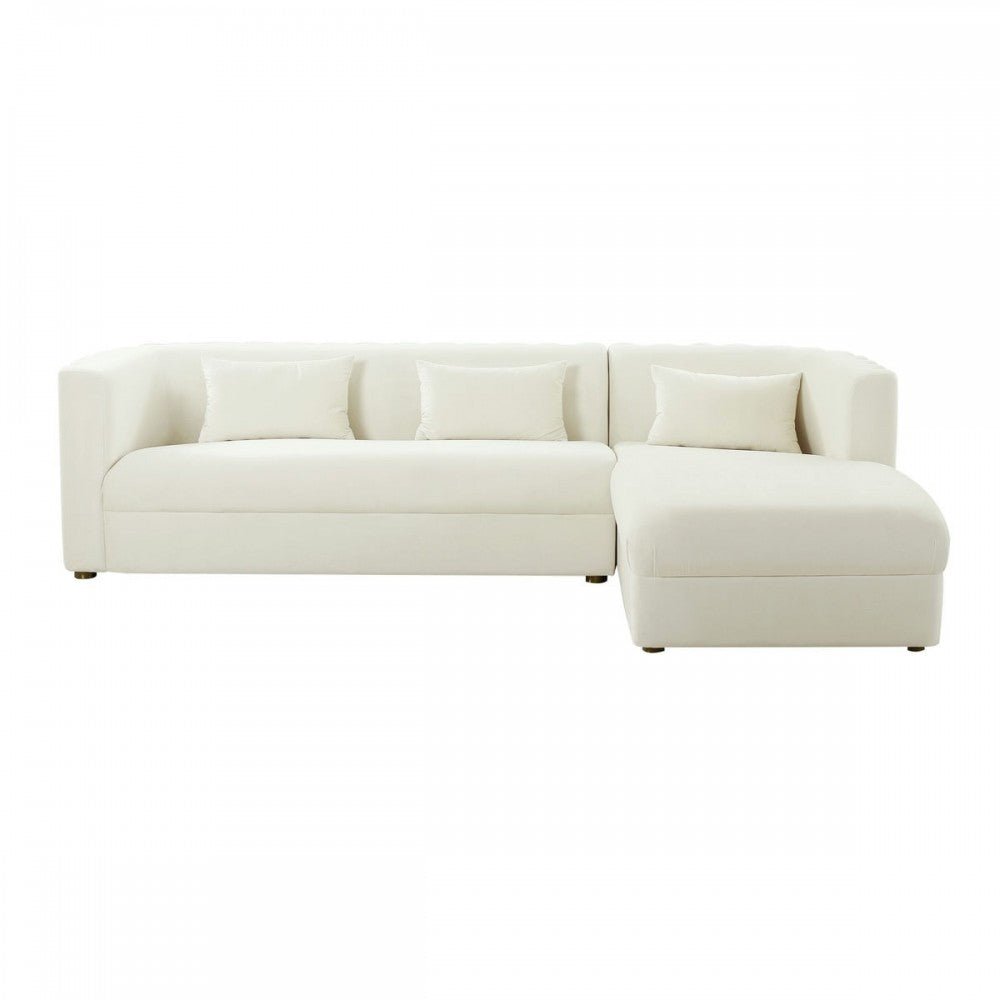 TOV Furniture Callie Cream Velvet Sectional - RAF