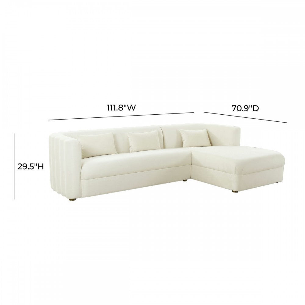 TOV Furniture Callie Cream Velvet Sectional - RAF