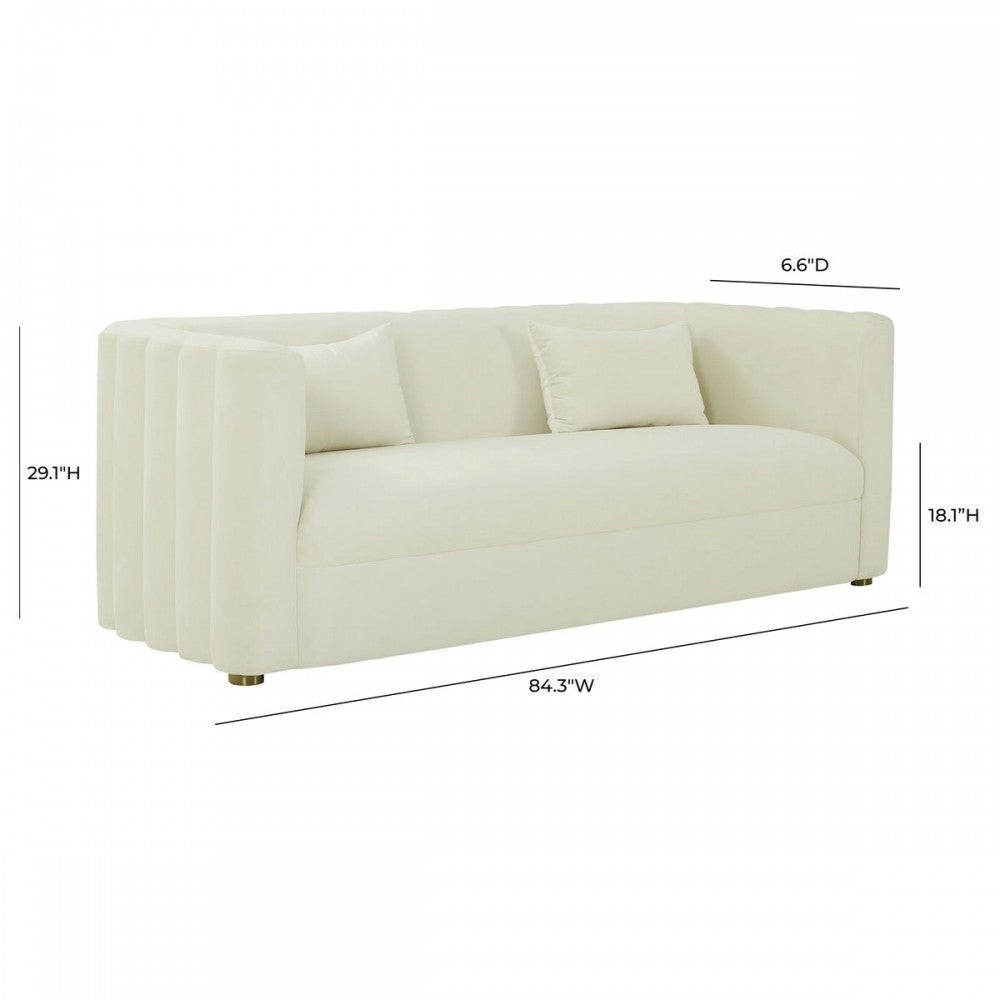 TOV Furniture Callie Cream Velvet Sofa
