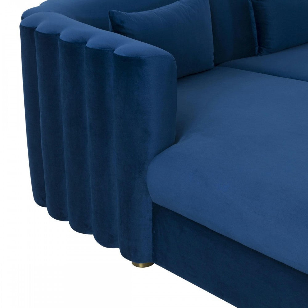 TOV Furniture Callie Navy Velvet Sectional - LAF