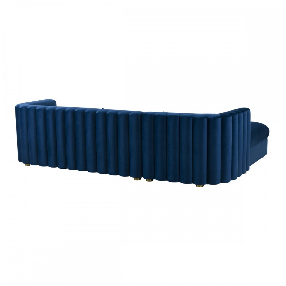 TOV Furniture Callie Navy Velvet Sectional - LAF