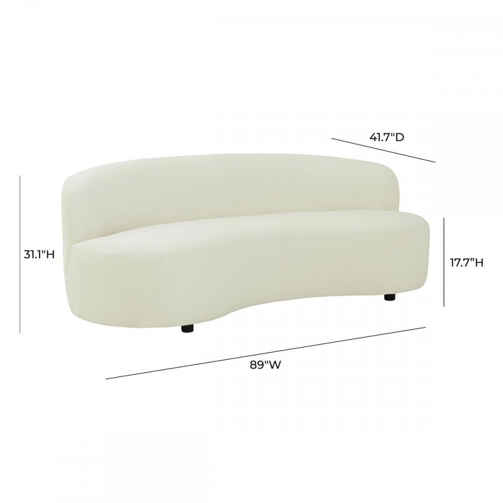 TOV Furniture Cannellini Cream Velvet Sofa