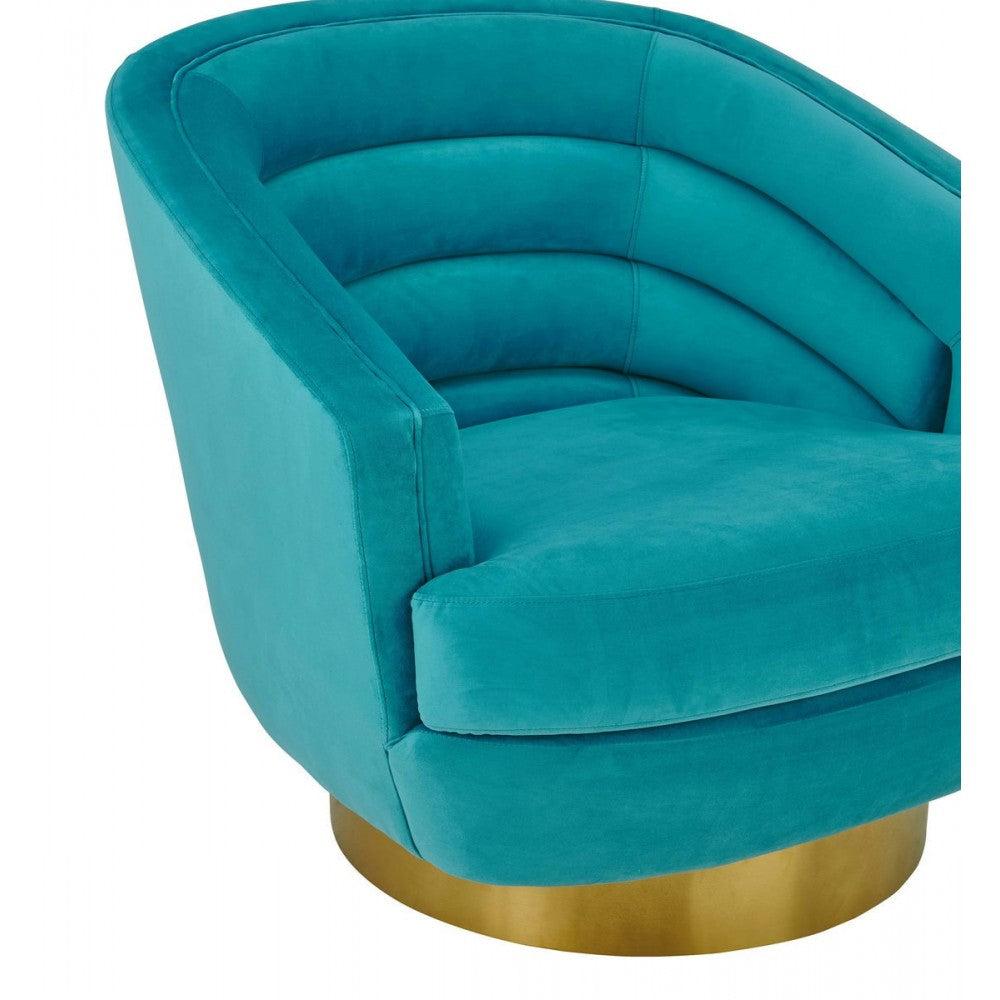 TOV Furniture Canyon Blue Velvet Swivel Chair