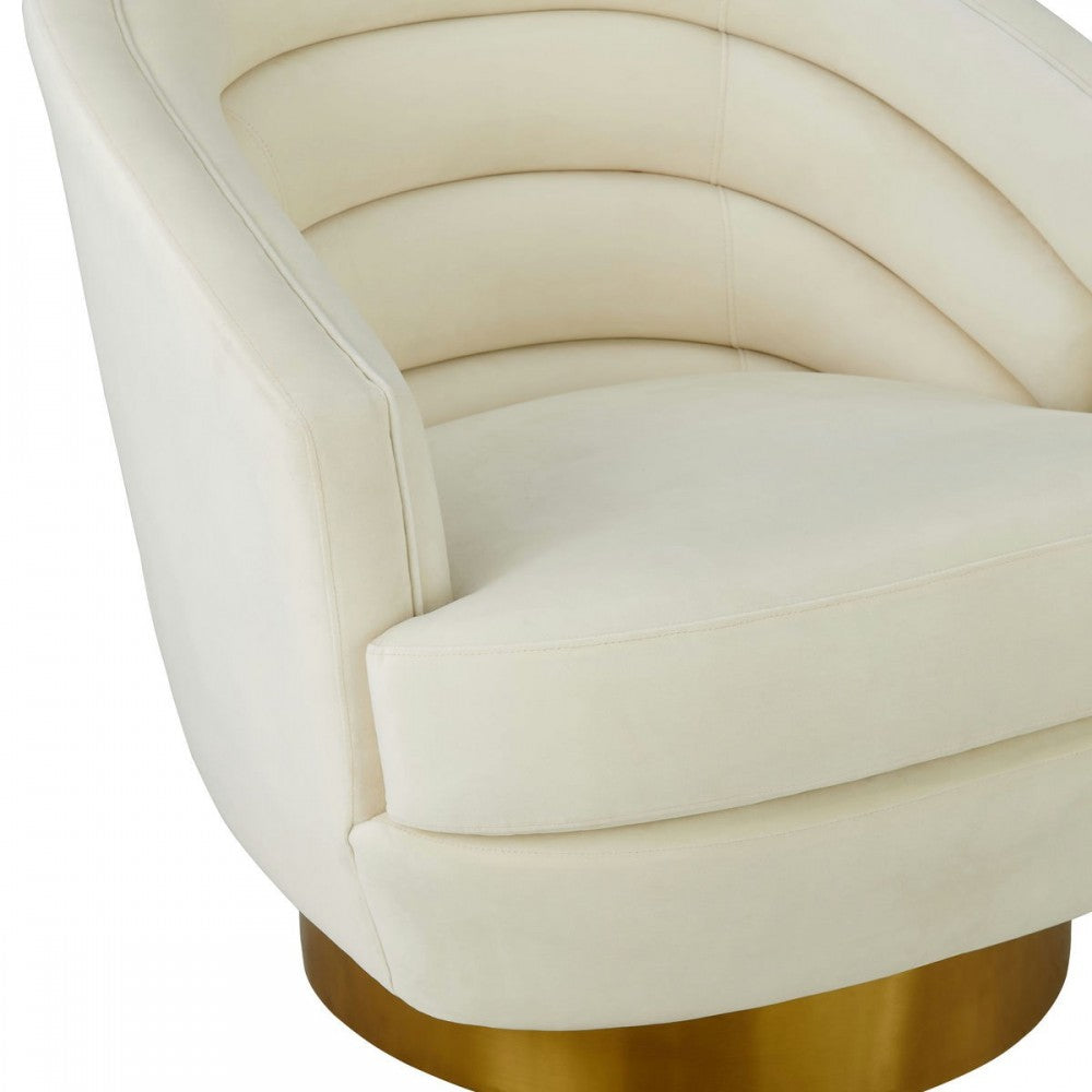 TOV Furniture Canyon Cream Velvet Swivel Chair