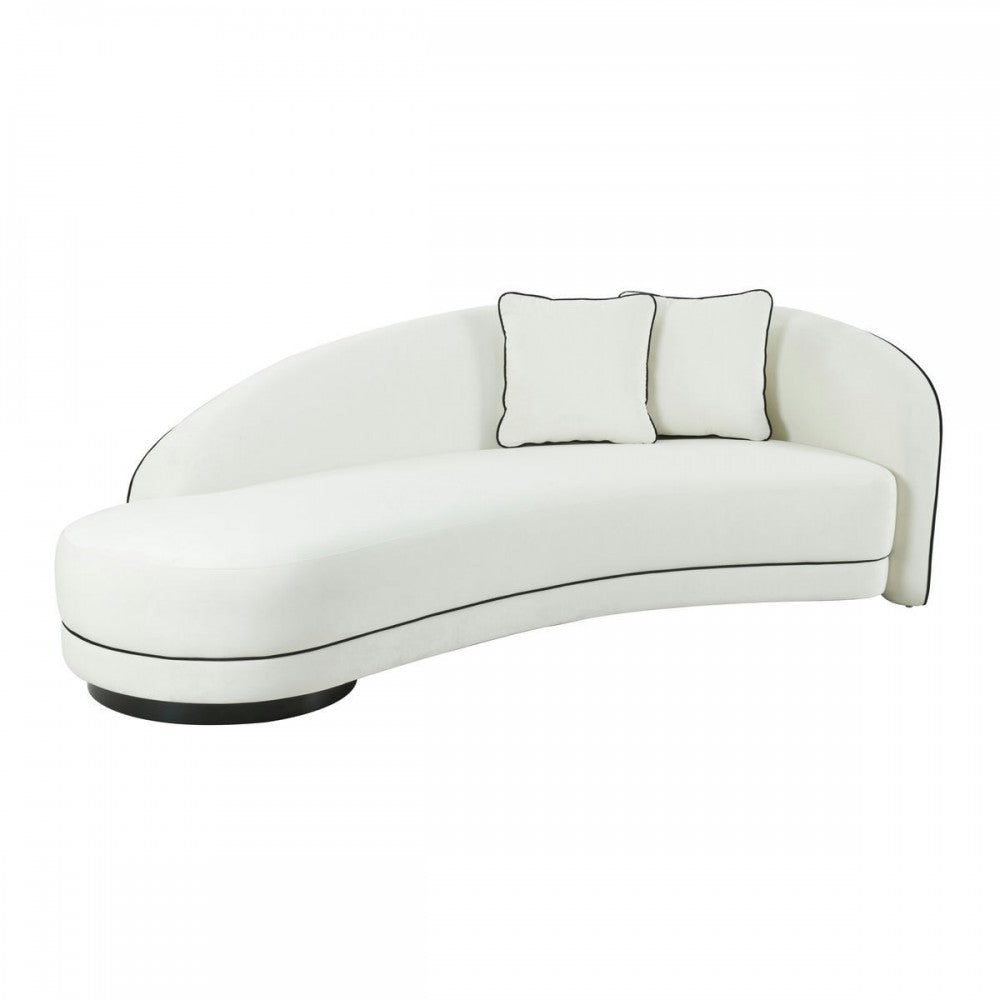 TOV Furniture Carla Cream and Black Velvet Sofa