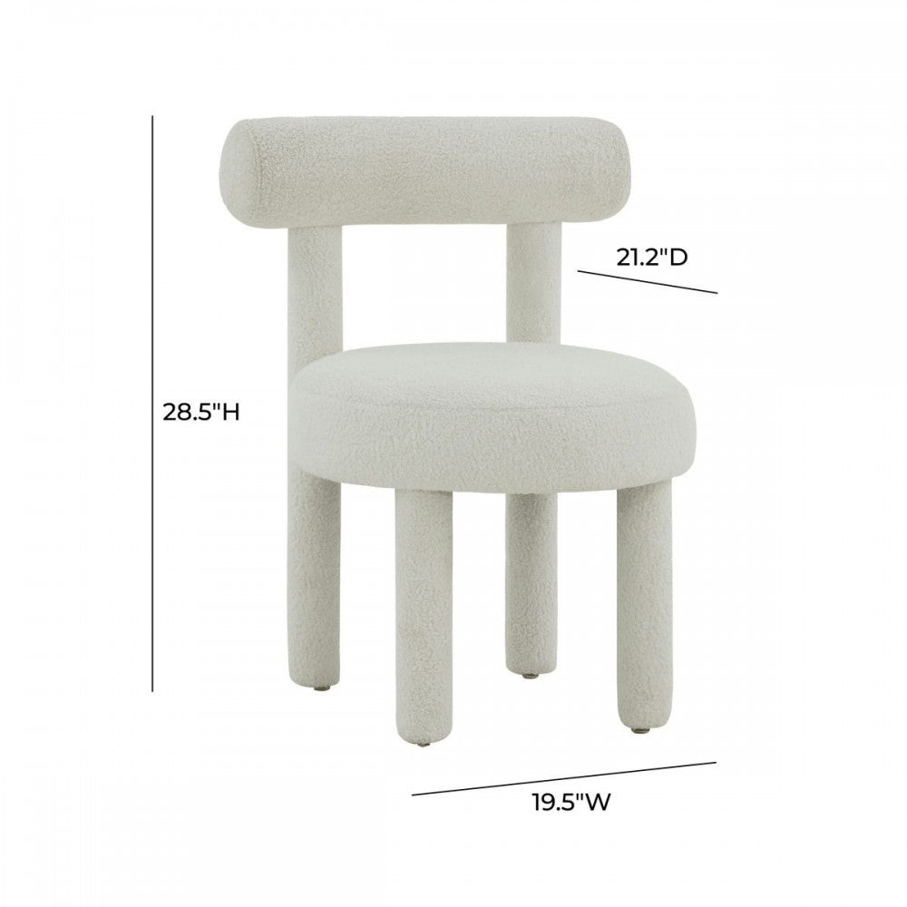 TOV Furniture Carmel White Boucle Chair