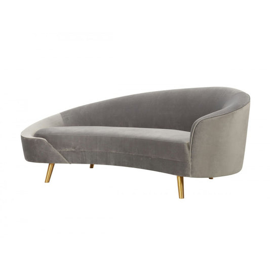 TOV Furniture Cleopatra Gray Velvet Sofa