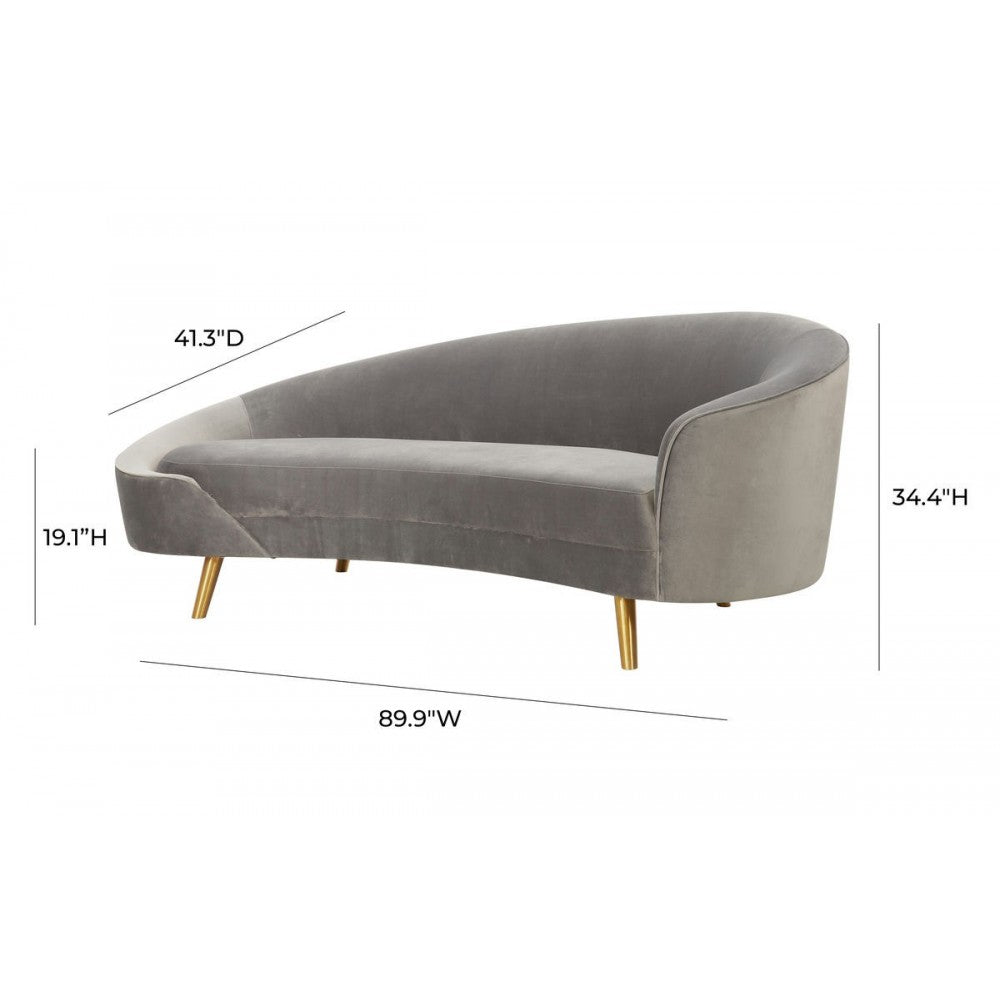 TOV Furniture Cleopatra Gray Velvet Sofa