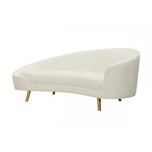 TOV Furniture Cleopatra Cream Velvet Sofa