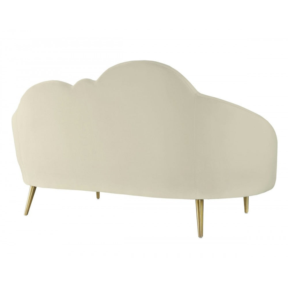 TOV Furniture Cloud Cream Velvet Settee