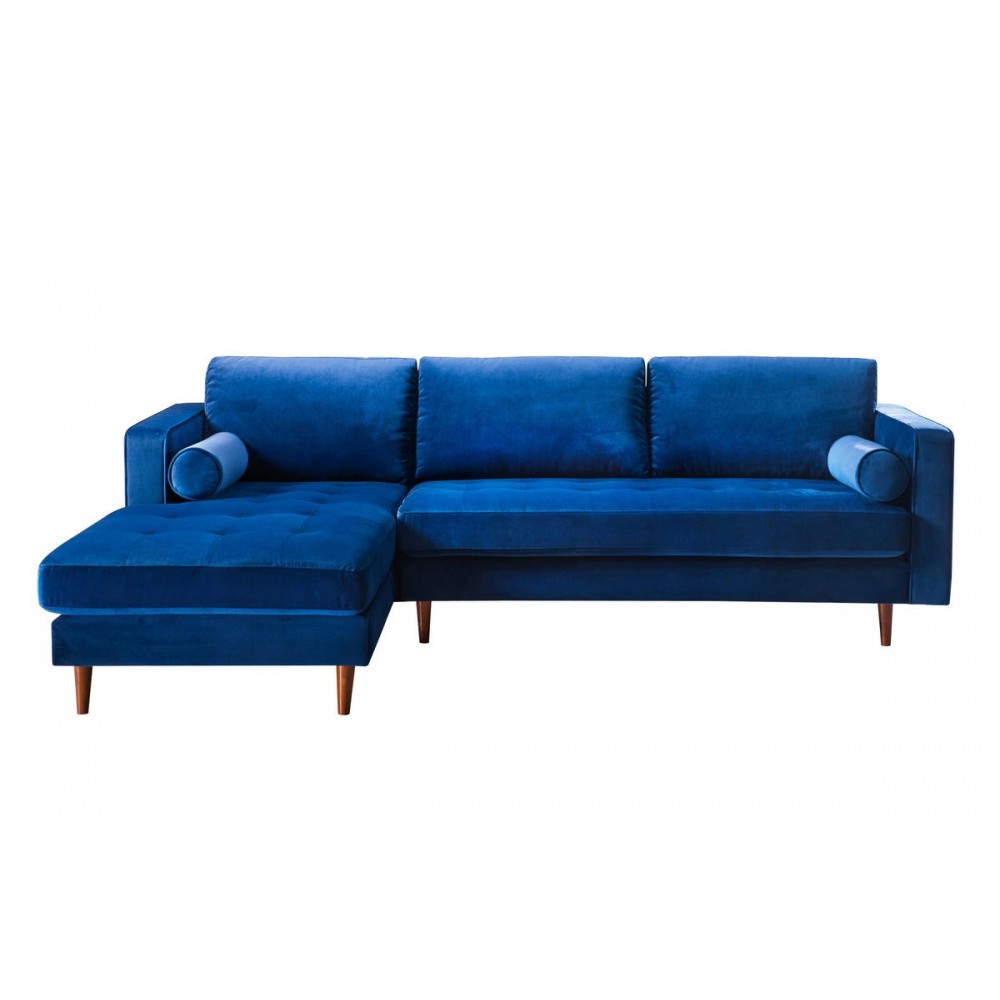 TOV Furniture Como Navy Velvet Sectional LAF