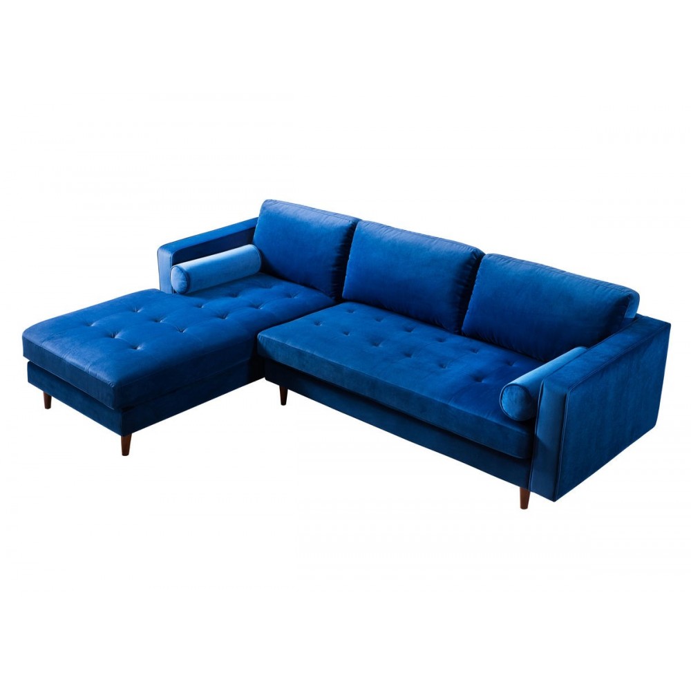 TOV Furniture Como Navy Velvet Sectional LAF