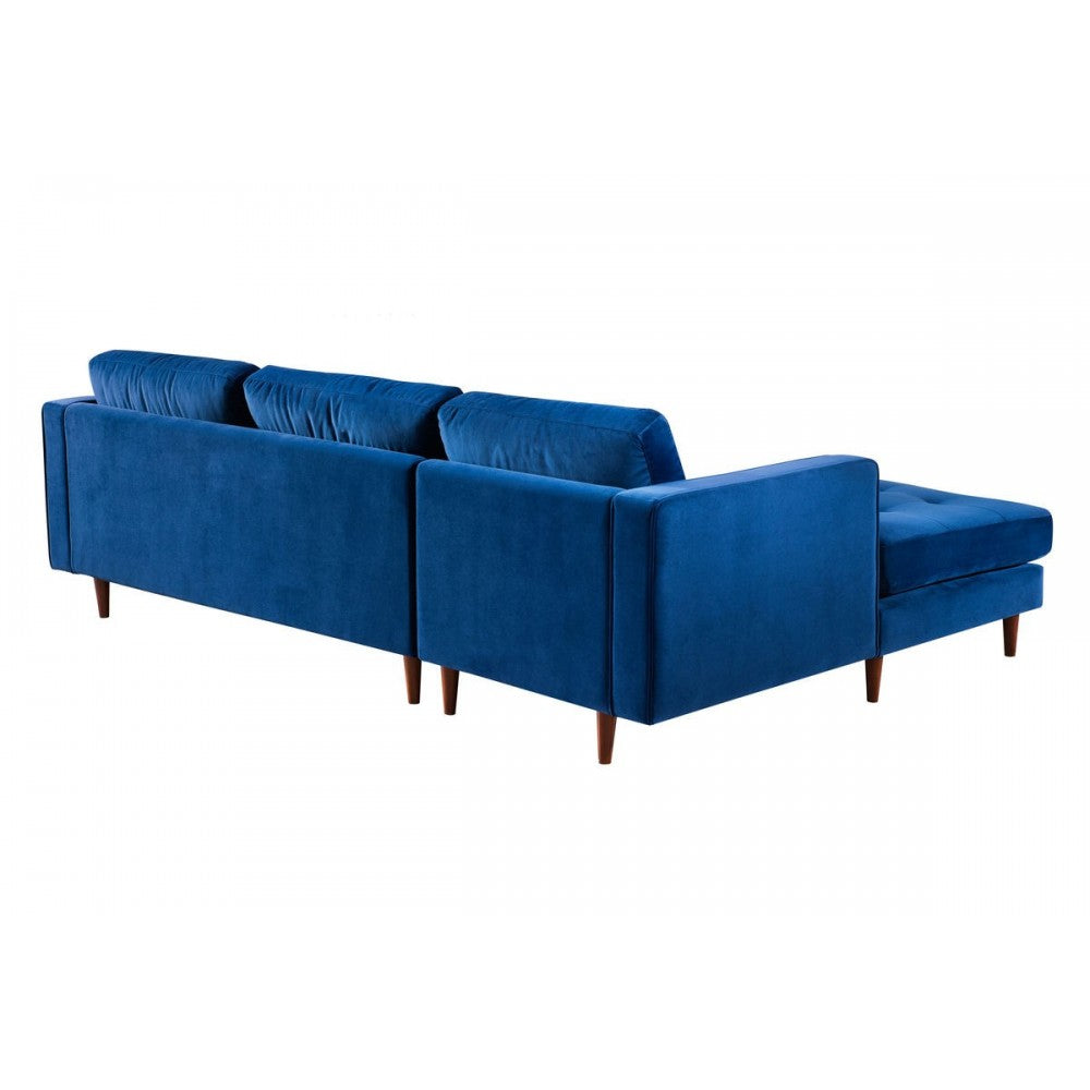 TOV Furniture Como Navy Velvet Sectional LAF