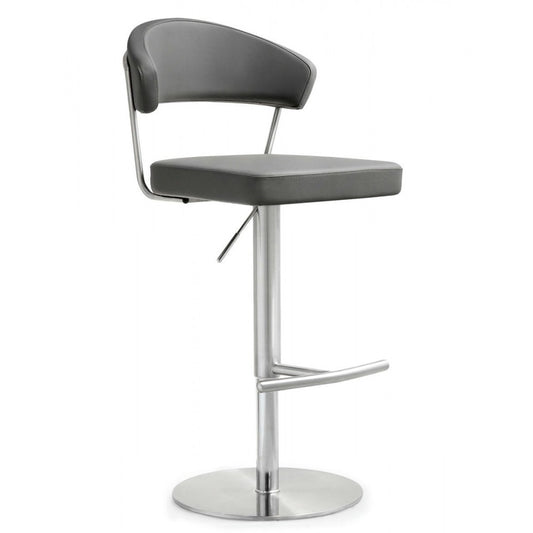 TOV Furniture Cosmo Gray Stainless Steel Barstool