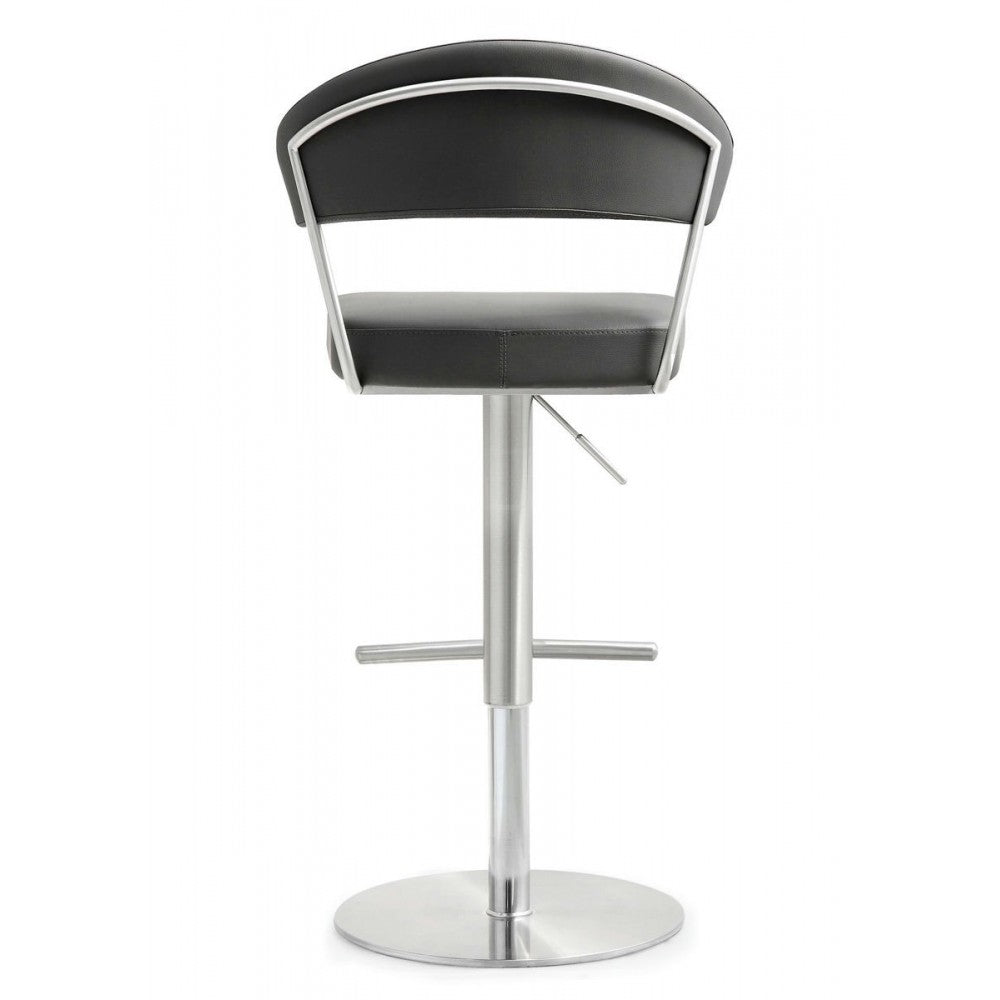 TOV Furniture Cosmo Gray Stainless Steel Barstool