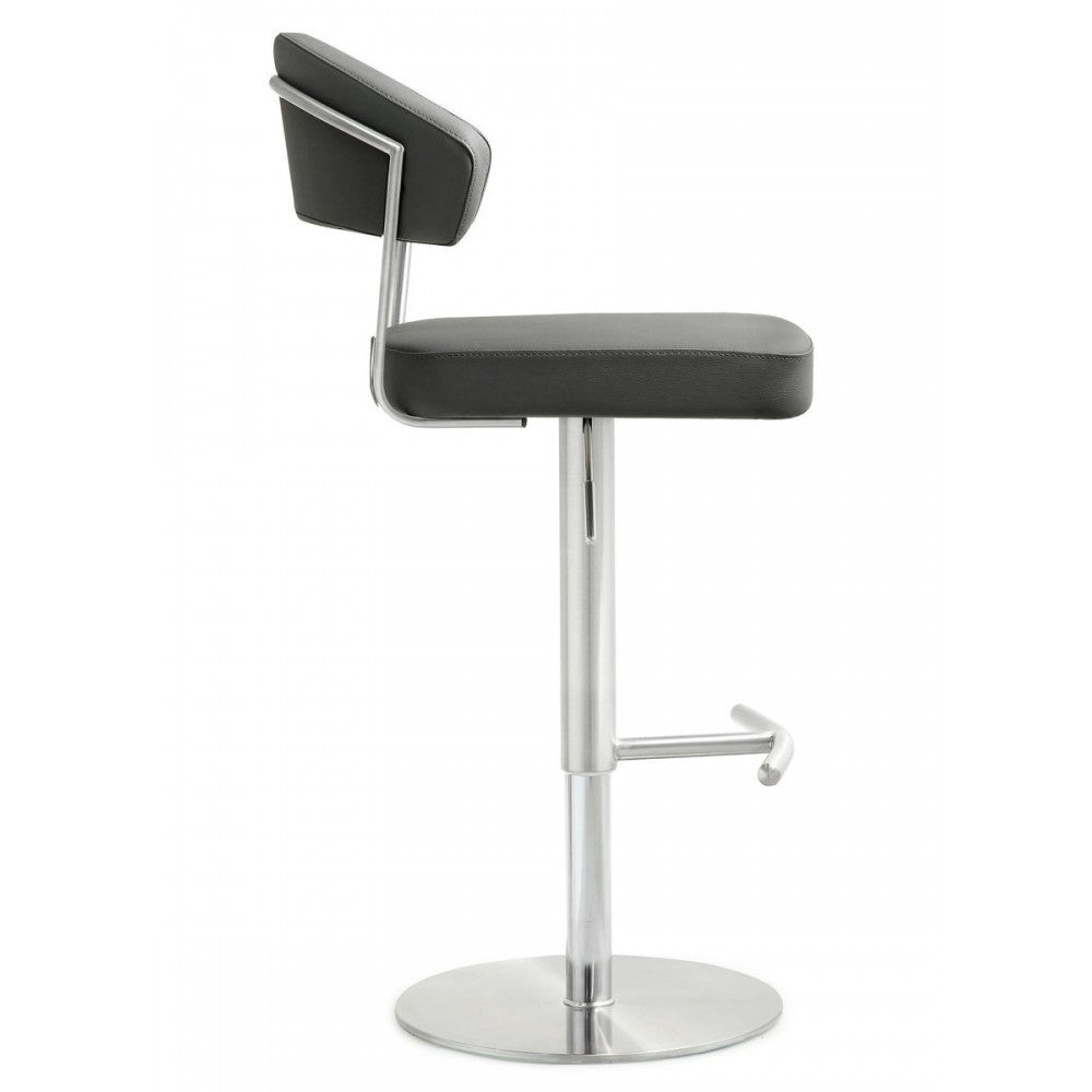 TOV Furniture Cosmo Gray Stainless Steel Barstool