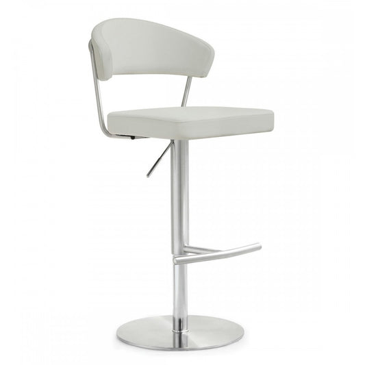 TOV Furniture Cosmo Light Gray Stainless Steel Barstool