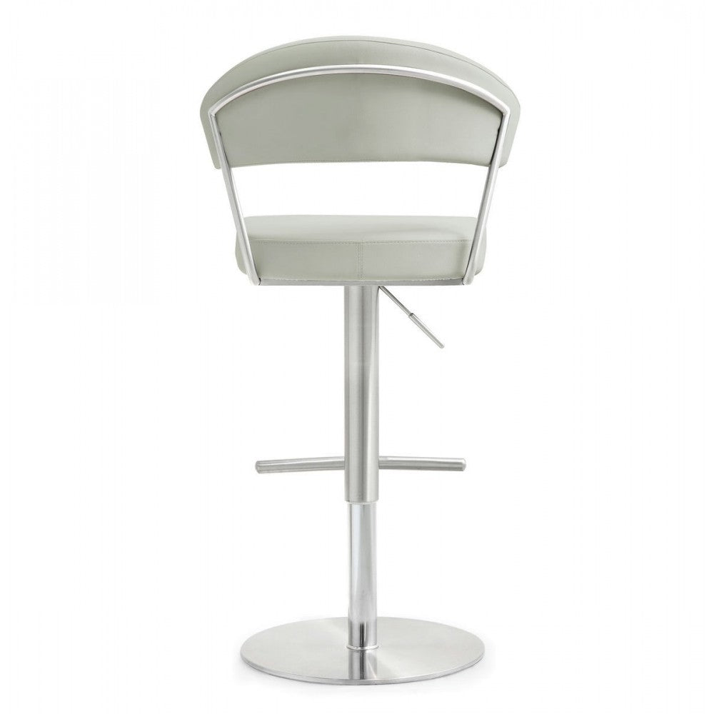 TOV Furniture Cosmo Light Gray Stainless Steel Barstool