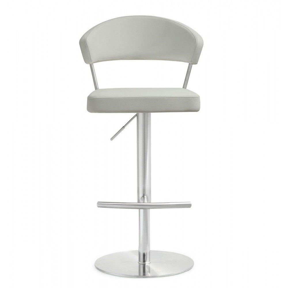 TOV Furniture Cosmo Light Gray Stainless Steel Barstool