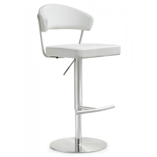 TOV Furniture Cosmo White Stainless Steel Barstool