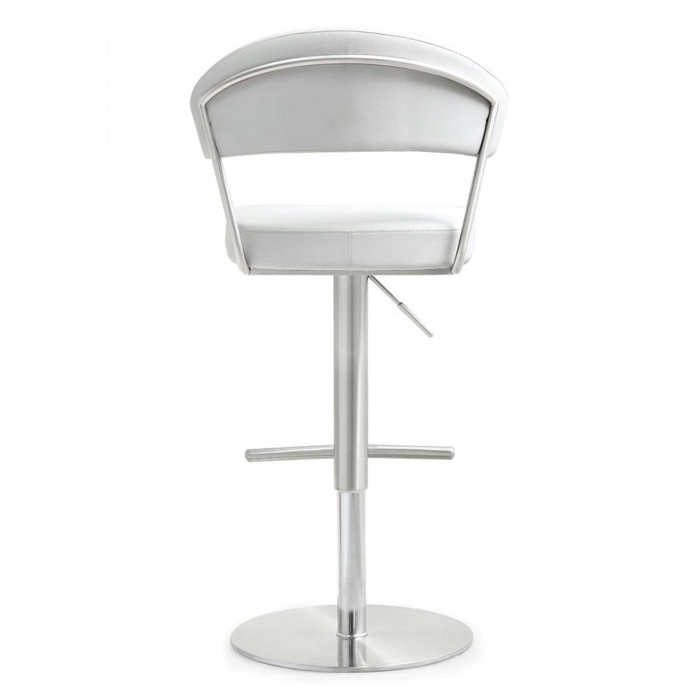 TOV Furniture Cosmo White Stainless Steel Barstool