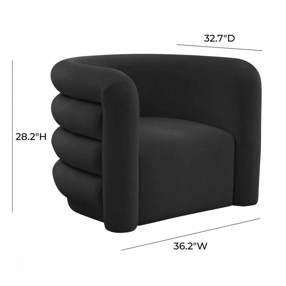 TOV Furniture Curves Black Velvet Lounge Chair