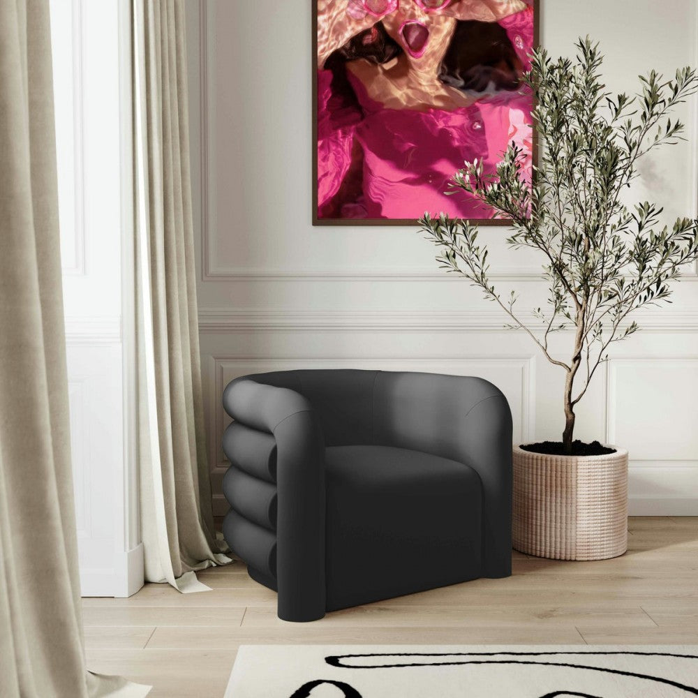 TOV Furniture Curves Black Velvet Lounge Chair