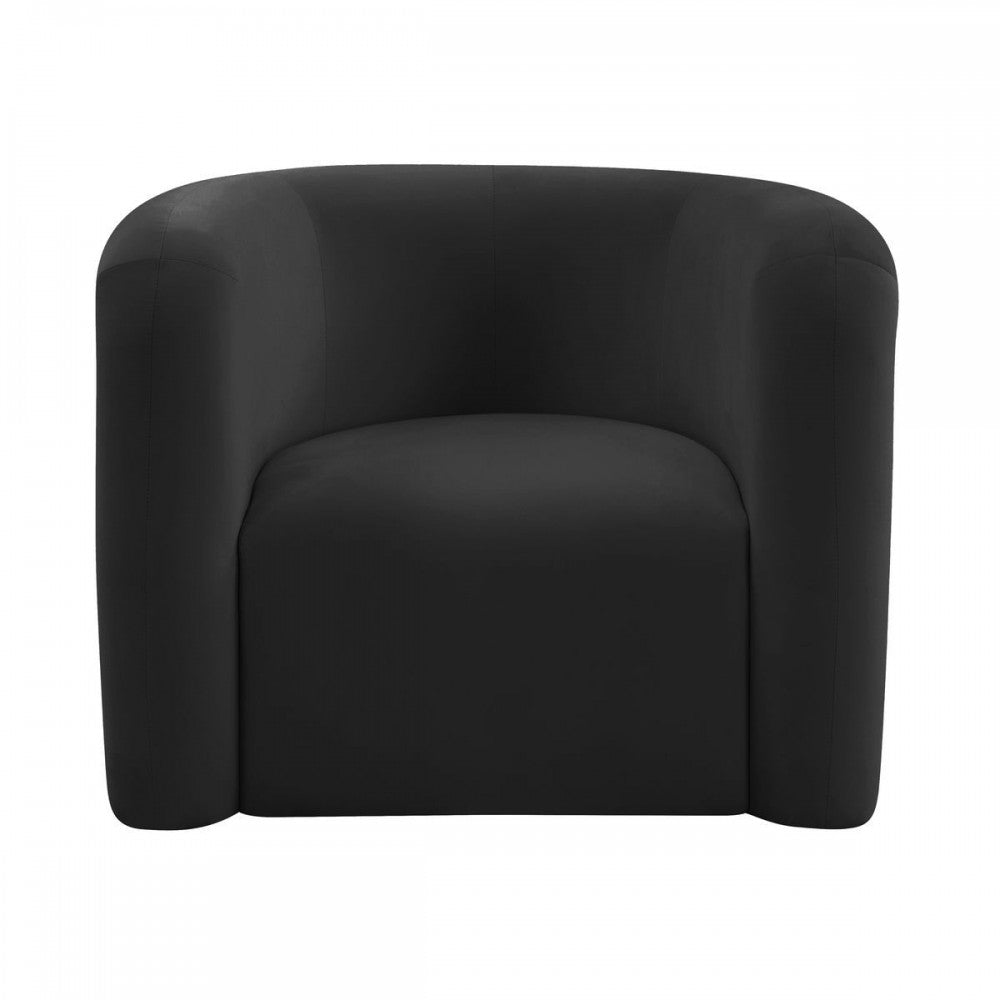 TOV Furniture Curves Black Velvet Lounge Chair