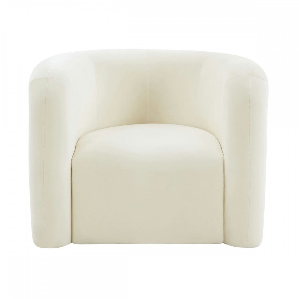 TOV Furniture Curves Cream Velvet Lounge Chair