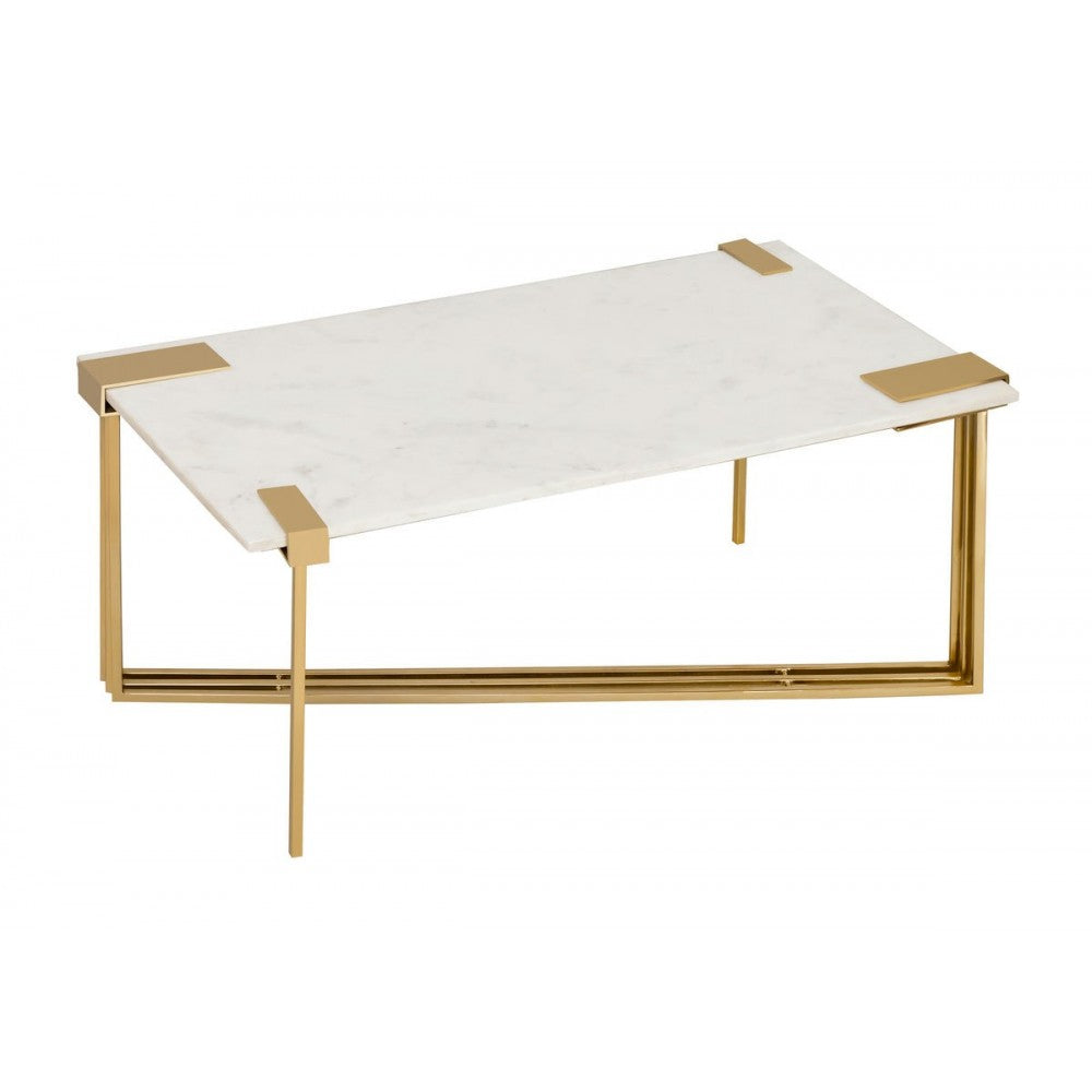 TOV Furniture Daneb White Marble Coffee Table