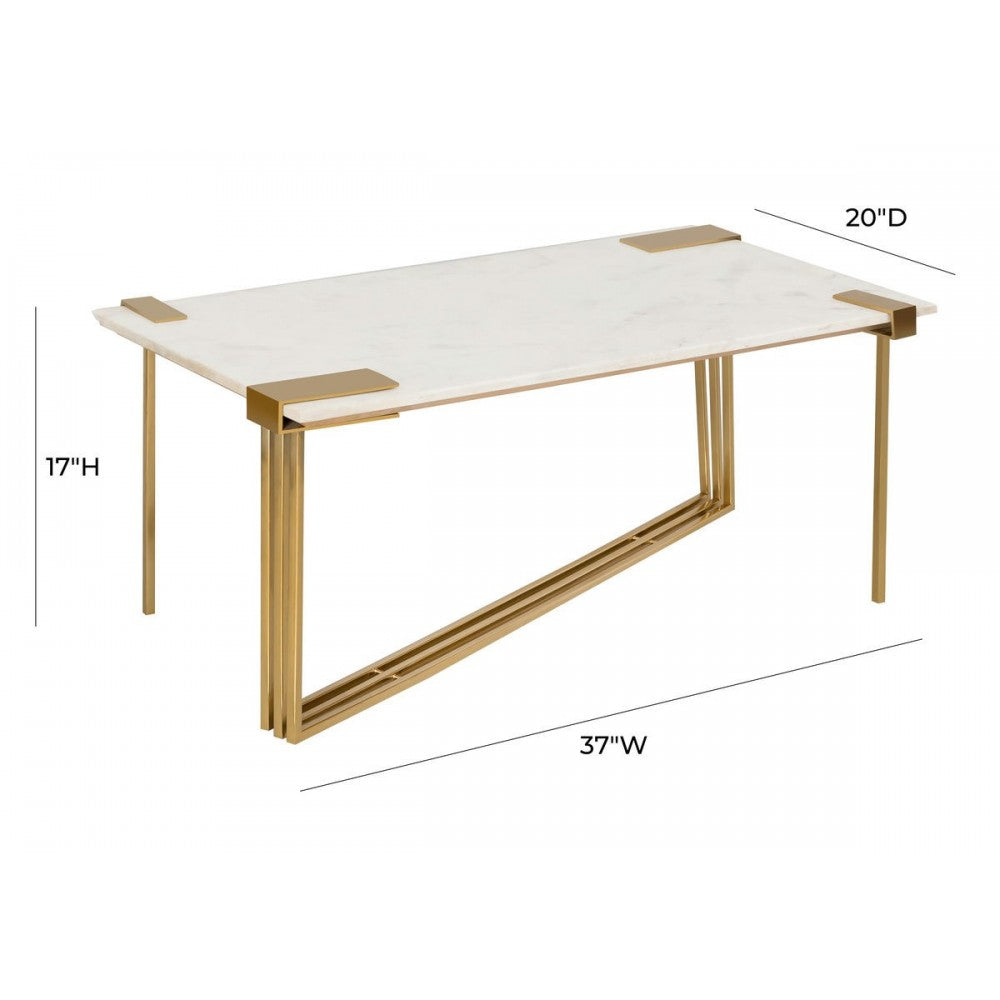 TOV Furniture Daneb White Marble Coffee Table